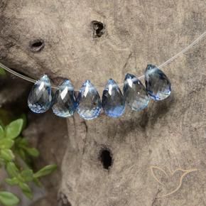 2.86 ctw Blue Sapphire Stones, Natural Sapphire in Briolette with Hole Shape for Sale
