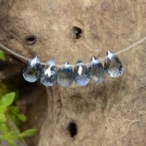 2.46 ctw Blue Sapphire Stones, Natural Sapphire in Briolette with Hole Shape for Sale