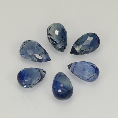 Королевский синий Сапфир Камень - 0.3ct Бриолет с Отверстием (ID: 497992)