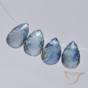 Sapphire Gemstones in 5.3 x 3.6 mm Size for Sale, Sapphire Stones in Pastel Blue Color