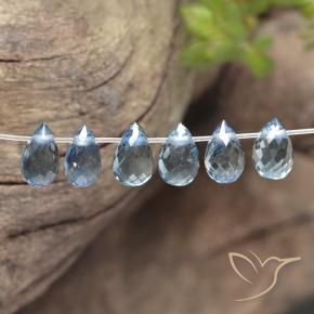 2.13 ctw Blue Sapphire Stones, Natural Sapphire in Briolette with Hole Shape for Sale