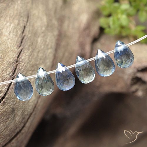 1.84ctw Natural Light Blue Sapphire, Briolette, VS