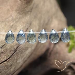2.18 ctw Blue Sapphire Stones, Natural Sapphire in Briolette with Hole Shape for Sale