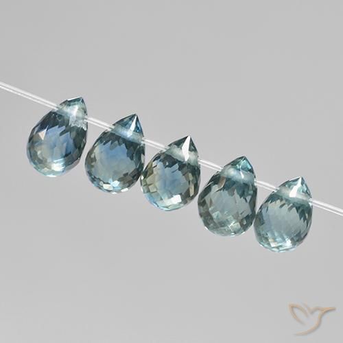 Sapphire Gemstones in 4.9 x 3.2 mm Size for Sale, Sapphire Stones in Teal Tone Color