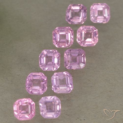 Very Light Royal Purple Pink Сапфир Камень - 0.1ct Восьмиугольная ступенчатая огранка (ID: 499348)