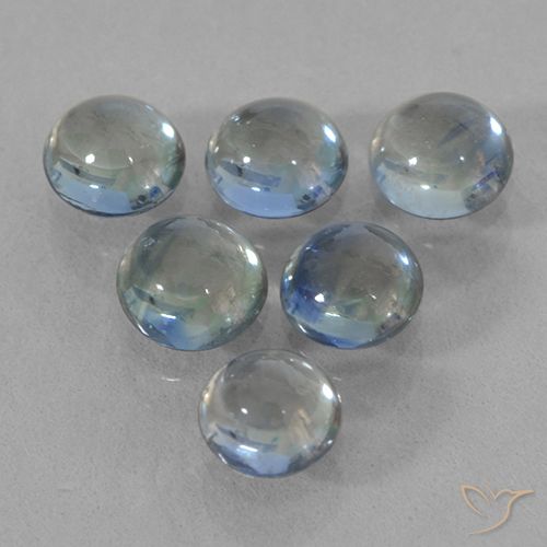 1.81 ct Loose Blue Sapphire, 4 mm Round Cabochon From Tanzania, Photo A