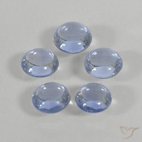 Light Blue Sapphire Gem - 0.2ct Round Cabochon (ID: 500543)
