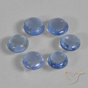 1.00 ctw Blue Sapphire Stones, Natural Sapphire in Round Cabochon Shape for Sale