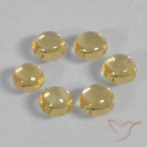 1.23 ctw Yellow Sapphire Stones, Natural Sapphire in Round Cabochon Shape for Sale