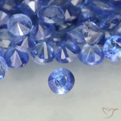 200 Stück/Set runder blauer Saphir aus Madagaskar - Größe 1,2mm, Gewicht 1,9 ct gesamt / Durchschn. je 0,01 ct, Mohs-Härte 9 Geeignet für den täglichen Gebrauch im Schmuck, Stein der Weisheit, Photo A