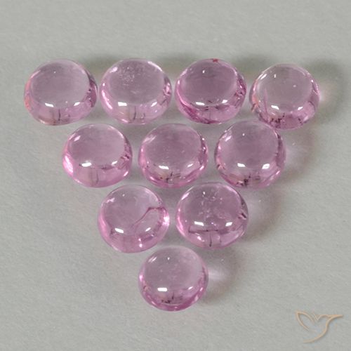 Very Light Pink Sapphire Gem - 0.2ct Round Cabochon (ID: 500605)