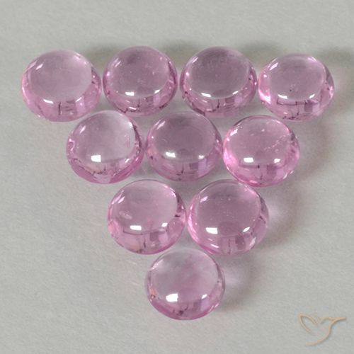 1.55 ct Loose Pink Sapphire, 3.1 mm Round Cabochon From Tanzania, Photo A
