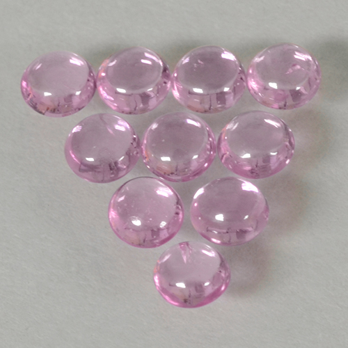 Very Light Pink Sapphire Gem - 0.1ct Round Cabochon (ID: 500614)