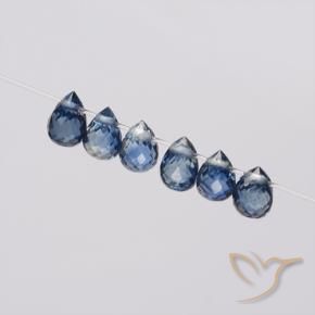 1.68 ctw Blue Sapphire Stones, Natural Sapphire in Briolette with Hole Shape for Sale