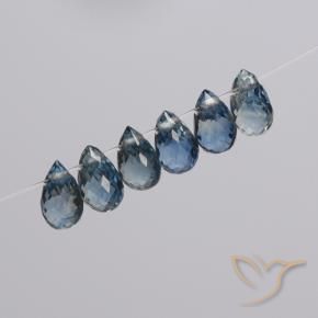 2.34 ctw Blue Sapphire Stones, Natural Sapphire in Briolette with Hole Shape for Sale