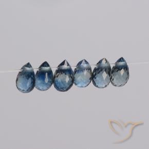1.95 ctw Blue Sapphire Stones, Natural Sapphire in Briolette with Hole Shape for Sale