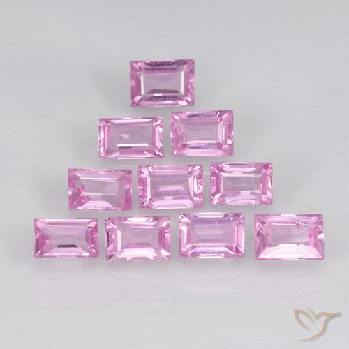 Светло-розовый Сапфир Камень - 0.1ct Форма Багет ступенчатая огранка (ID: 500763)