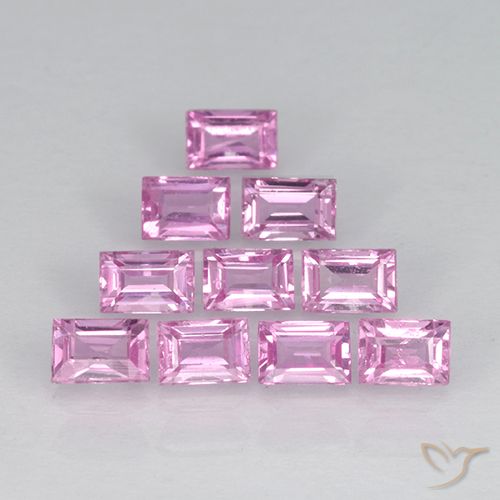 Светло-розовый Сапфир Камень - 0.1ct Форма Багет ступенчатая огранка (ID: 500765)