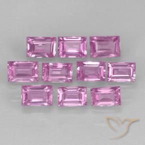 1.08 ctw Pink Sapphire Stones, Natural Sapphire in Baguette Step Cut Shape for Sale