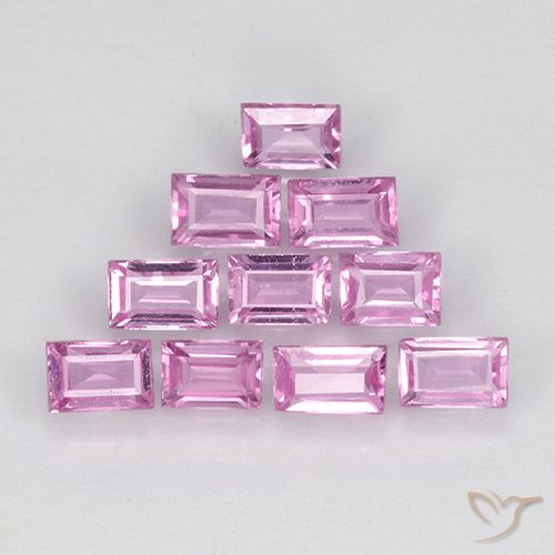 1.02ctw Natural Light Royal Purple Pink Sapphire, Baguette, VS