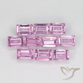 1.02 ctw Pink Sapphire Stones, Natural Sapphire in Baguette Step Cut Shape for Sale