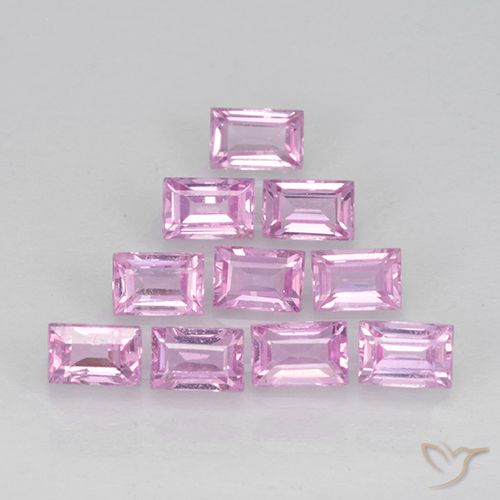 Light Royal Purple Pink Сапфир Камень - 0.1ct Форма Багет ступенчатая огранка (ID: 500786)