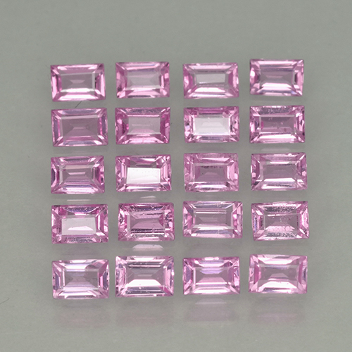 Light Royal Purple Pink Sapphire Gem - 0.1ct Baguette Step Cut (ID: 500787)