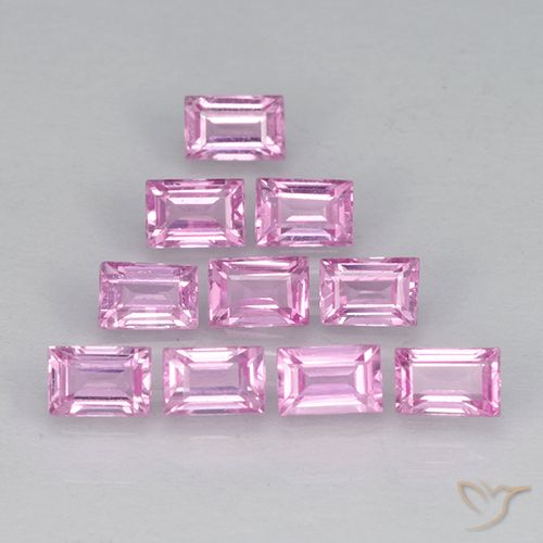 Светло-розовый Сапфир Камень - 0.1ct Форма Багет ступенчатая огранка (ID: 500790)