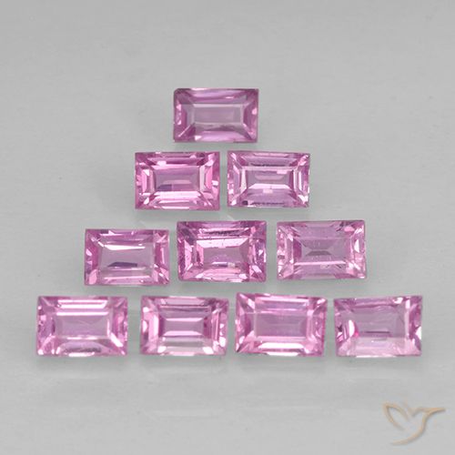 Light Royal Purple Pink Сапфир Камень - 0.1ct Форма Багет ступенчатая огранка (ID: 500792)