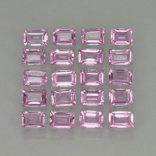 Rosado muy claro Zafiro Gema - 0.1ct Corte Baguette Step (ID: 500795)