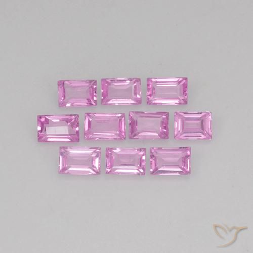 Светло-розовый Сапфир Камень - 0.1ct Форма Багет ступенчатая огранка (ID: 500796)