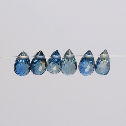 Navy Blue Sapphire Gem - 0.3ct Briolette with Hole (ID: 500802)