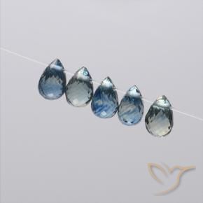 Sapphire Gemstones in 4.8 x 3.2 mm Size for Sale, Sapphire Stones in Navy Blue Color