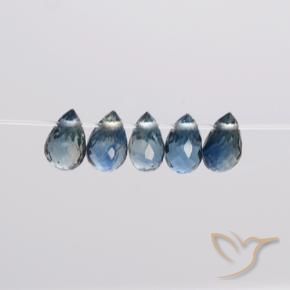 1.83 ctw Blue Sapphire Stones, Natural Sapphire in Briolette with Hole Shape for Sale