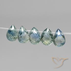 1.97 ctw Blue Sapphire Stones, Natural Sapphire in Briolette with Hole Shape for Sale