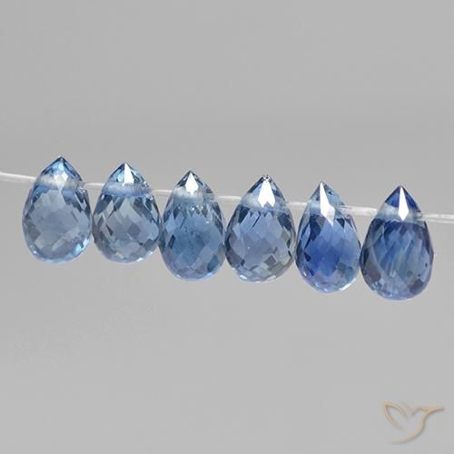 2.04 ctw Gray Sapphire Stones, Natural Sapphire in Briolette with Hole Shape for Sale