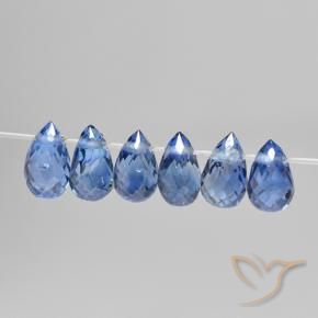 2.05 ctw Blue Sapphire Stones, Natural Sapphire in Briolette with Hole Shape for Sale