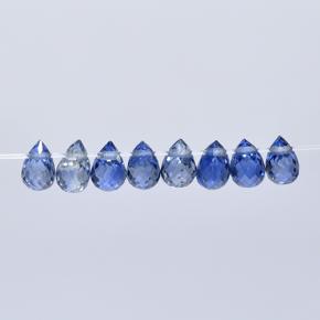 Azul oscuro medio Zafiro Gema - 0.2ct Corte Briolette con Agujero (ID: 501644)