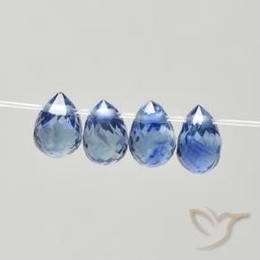 1.72 ctw Blue Sapphire Stones, Natural Sapphire in Briolette with Hole Shape for Sale