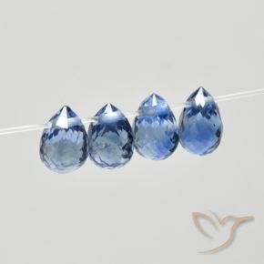 Sapphire Gemstones in 4.7 x 3.2 mm Size for Sale, Sapphire Stones in Medium Dark Blue Color