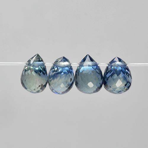 Deep Blue Sapphire Gem - 0.5ct Briolette with Hole (ID: 501652)