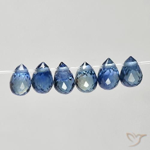 Sapphire Gemstones in 4.4 x 2.9 mm Size for Sale, Sapphire Stones in Navy Blue Color