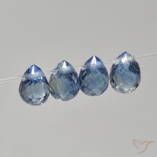 Sapphire Gemstones in 4 x 3 mm Size for Sale, Sapphire Stones in Navy Blue Color