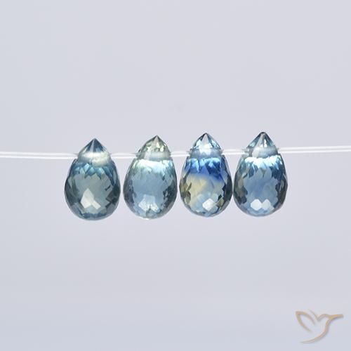 1.84ctw Natural Yellow Green Blue Sapphire, Briolette, VS
