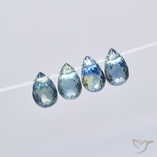 Sapphire Gemstones in 5.2 x 3.2 mm Size for Sale, Sapphire Stones in Yellow Green Blue Color