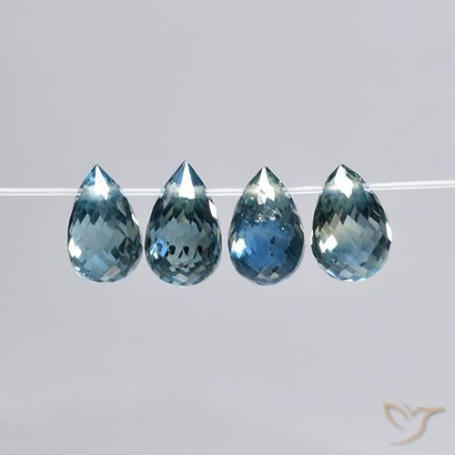 2.78 ctw Blue Sapphire Stones, Natural Sapphire in Briolette with Hole Shape for Sale