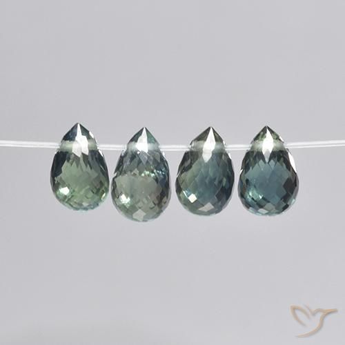 2.78 ctw Blue Sapphire Stones, Natural Sapphire in Briolette with Hole Shape for Sale