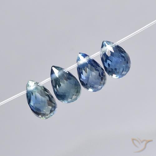 Sapphire Gemstones in 5.6 x 3.7 mm Size for Sale, Sapphire Stones in Dark Blue Color