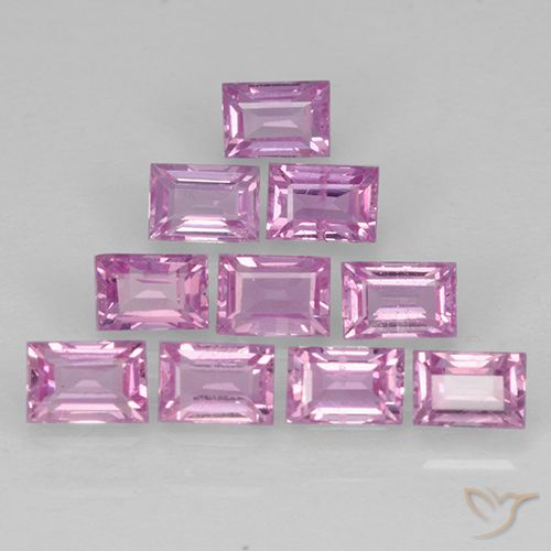 Light Pink Sapphire Gem - 0.1ct Baguette Step Cut (ID: 501700)