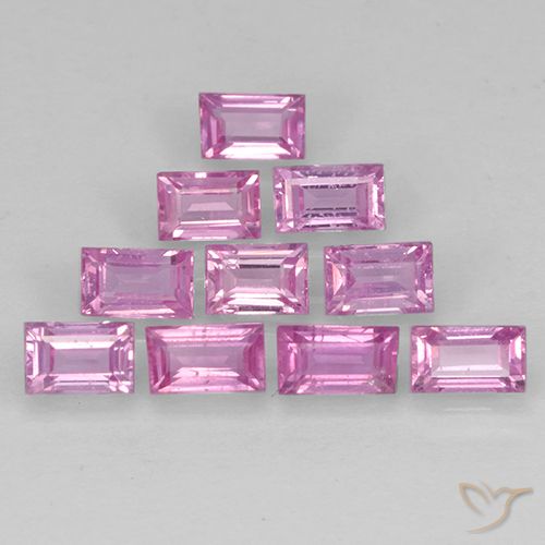 Светло-розовый Сапфир Камень - 0.1ct Форма Багет ступенчатая огранка (ID: 501701)